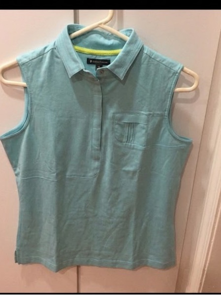 Jamie Sadock Cotton Sleeveless Golf Top -Aqua Blue - Nwt
